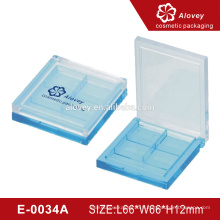 E-0034A palette de fard à paupières bleue étui en plastique emballage cosmétique étui à paupières